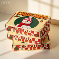 Boîte de Noël en carton imprimée offset motif bonhomme de neige, expédition rapide en 72h, anti-écrasement, vente en gros