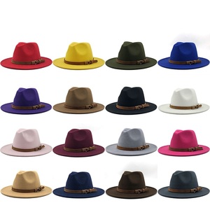 Sombrero de fieltro Retro británico con cinturón marrón de ala grande, sombrero tibetano de lana de vaquero occidental para otoño e invierno, sombrero de Jazz - Product Image 2