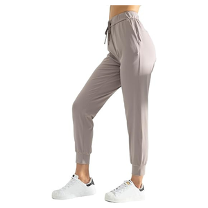 กางเกงจ็อกเกอร์เอวสูงน้ำหนักเบาของผู้หญิงมีกระเป๋า | กางเกงยืดระบายอากาศสำหรับยิมโยคะและความสบายในชีวิตประจำวัน - Product Image 1