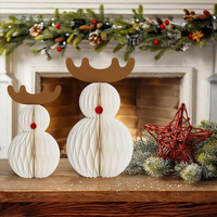 Ornements de Noël, Nouvel An et Pâques en papier en gros, Bonhommes de neige 3D magnétiques pliables réutilisables écologiques personnalisables pour l'intérieur