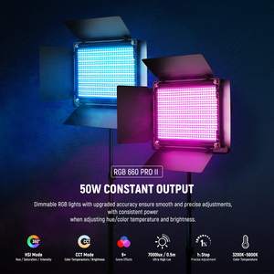 Lumière de remplissage de photographie <span class=keywords><strong>NEEWER</strong></span> mise à niveau 660 <span class=keywords><strong>PRO</strong></span> II lumière vidéo LED lumières de studio RVB - Product Image 2