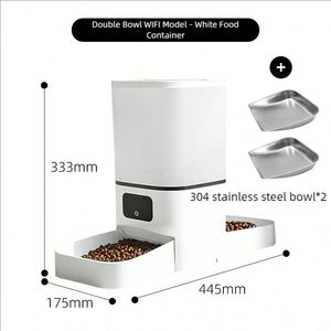 Distributeur de nourriture intelligent pour animaux de compagnie avec caméra, télécommande Wi-Fi/application, double bol de 6 L, grande capacité, en acier inoxydable, pour chats et chiens - Product Image 4