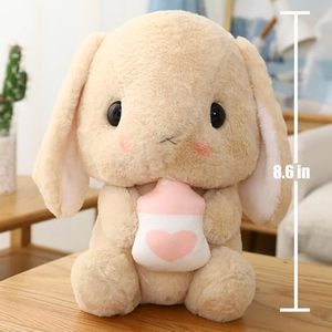 Peluche - Conejo Sentado de Orejas Caídas, Conejo Blanco de Pascua, Animal de Peluche con Zanahoria, Suave, Adorable y Realista, de Orejas Largas - Product Image 2