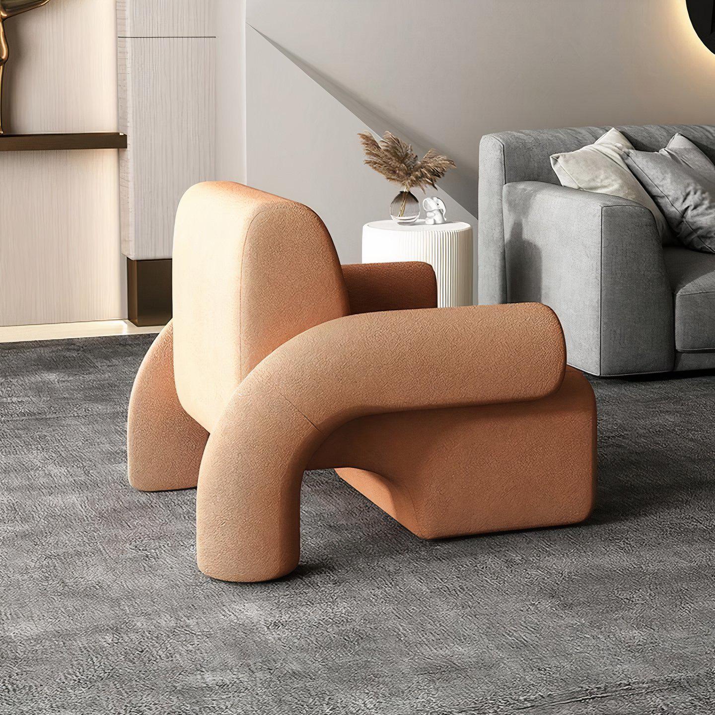 Luxury relax wool leisure home furniture modern fabric armchair bedroom living room chair