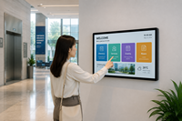 Écran d'affichage numérique commercial AIYOS 24 pouces IPS, écran tactile mural, écran LCD publicitaire pour les entreprises
