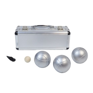 Jeu de boules de pétanque ZQURE French Lawn Garden, 3 pièces, avec argent mat dans un étui en alliage - Product Image 2
