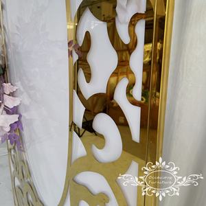 Panneaux décoratifs en acier inoxydable doré, design circulaire, découpe laser ovale, pour fond de scène de mariage, décoration d'événements, décoration murale - Product Image 4