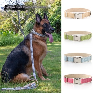Nuevo diseño Collar para mascotas Logotipo personalizado Collar para perros de cáñamo puro con tirantez ajustable y hebilla de metal de liberación rápida - Product Image 2