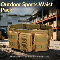 Organisateur de matériel de pêche multifonctionnel, sac de taille en nylon léger de style sportif et outdoor pour hommes, tactique