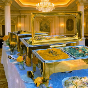 Calentador de Comida Comercial de Acero Inoxidable de 9L con Calentamiento a Combustible para Buffet, Hotel, Bodas y <span class=keywords><strong>Catering</strong></span> - Product Image 4
