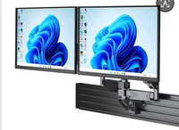 Supporto per Monitor Doppio da Scrivania Senza Foratura, Rotazione a 360°, Altezza Regolabile per Schermi da 17 a 32 Pollici fino a 9KG