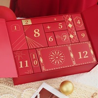 Calendrier de l'Avent Cosmétique Personnalisable de Luxe Écologique, Boîtes Rigides Recyclables à Double Tiroir avec Fermeture Magnétique pour Sérums de Soin de la Peau