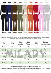 Setelan pakaian katun wanita, setelan perempuan tinggi, katun kasual, dua potong, lengan panjang, Skinny, logo kustom, musim gugur - Product Image 2