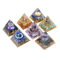 5cm Lapis Lazuli Teufelsauge Pyramide Harzgefüllt Yoga & Meditation Thema Heim Büro Ornament Geschenk Kristallpyramide