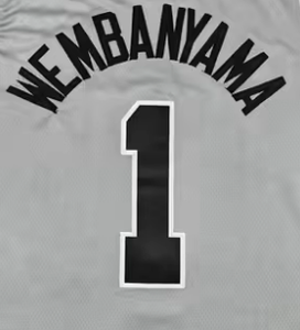Seragam Basket Poliester Bernapas Berkualitas Tinggi Grosir Unisex Gaya San Antonio # 1 Jersey Wembanyama Logo Kustom - Product Image 4