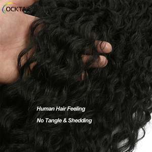 Cola de caballo larga de onda oceánica de 30 pulgadas, extensión de cola de caballo sintética ondulada de agua de fibra Kanekalon sin enredos y desprendimiento <span class=keywords><strong>con</strong></span> cordón - Product Image 4