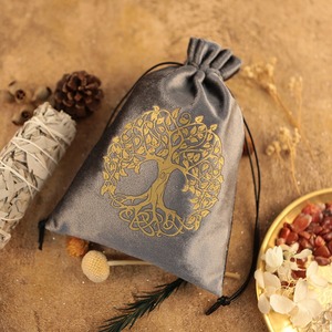 Bolsa de almacenamiento de <span class=keywords><strong>tarot</strong></span> de terciopelo, bolsa con cordón para accesorios de brujería, dados y runas - Product Image 4