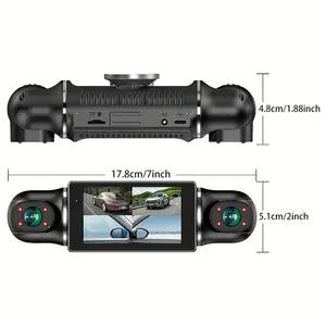 Relee 4 Câmera 1080P Auto Carro DVR WiFi GPS Visão Noturna Dupla Lente Traço Cam com Lente Traseira 4 Canais Carro Camcorder 4 Way