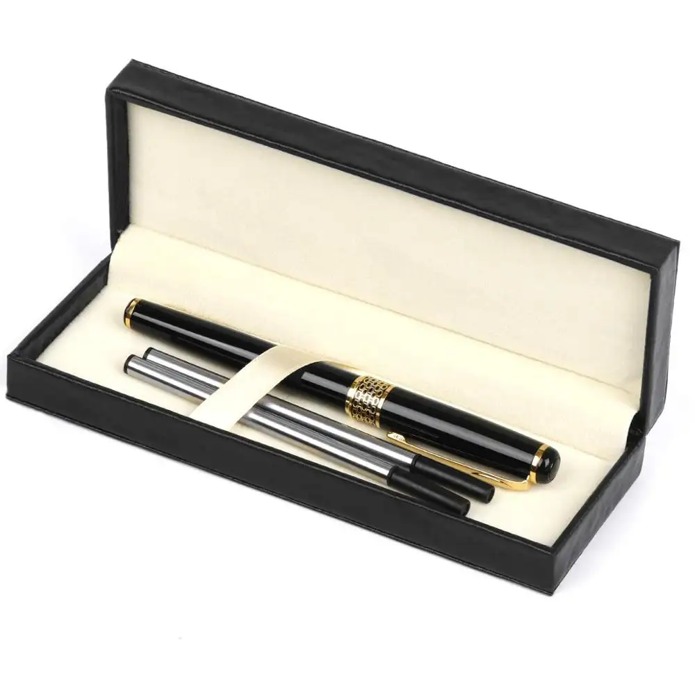 Роскошный подарочный набор черная и хромированная шариковая ручка