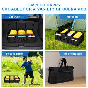 Golf Disc Storage Bag With Cover 72-80 Disc Capacity Polyester Softback Unisex Minimalist Style Interior Pockets - Product Image 4