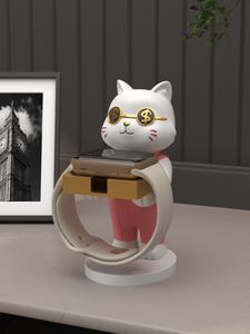 งานประติมากรรมเรซิ่นทำมือ สไตล์ความรักสร้างสรรค์ ฐานวางชาร์จแม่เหล็กเพ้นท์ลายด้วยมือ รูปทรงสัตว์ สำหรับ Apple Huawei - Product Image 5