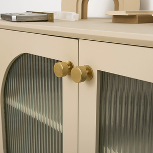 Tirador de Puerta Redondo de Latón Macizo, Diseño Moderno con Relieve, para Muebles, Baño, Cómoda, Armario, Puerta de Armario, Cajón - Product Image 2