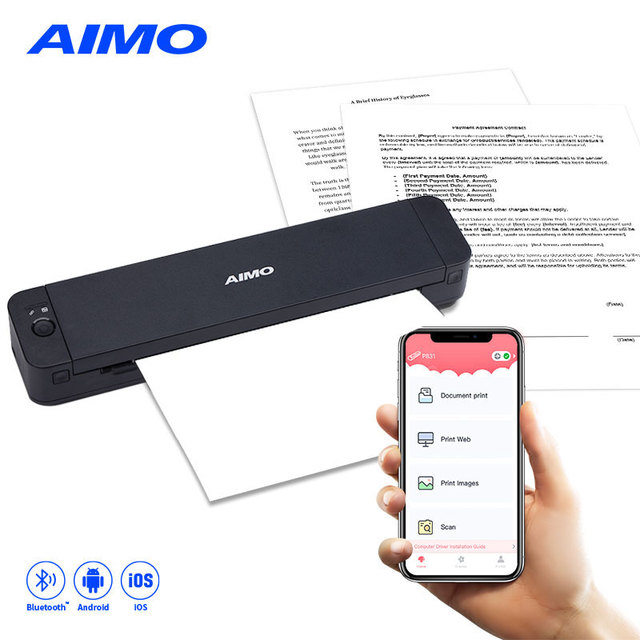 NEW 300dpi Portable A4 Printer Thermal Transfer Printer Smart Inkless Small Portable Mini Printer