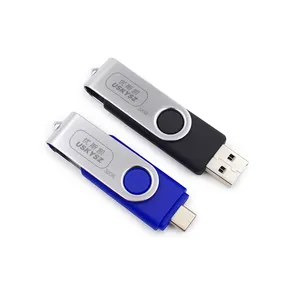 Unidade flash USB C USB tipo C giratória USKYSZ 4GB 8GB 16GB 32GB 64GB 128GB USB 2.0 Unidade flash USB 2.0 com logotipo a laser Unidade flash USB em massa