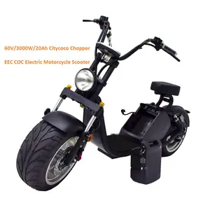 Citycoco scooter elektrikli motosiklet 2000W hollanda depo, sit-down E-Scooter EEC COC koltuk ile 20Ah 30Ah