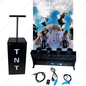 빨간 버튼 TNT 성별 색종이 가루 대포 기계 <span class=keywords><strong>DMX</strong></span> 원격 제어 <span class=keywords><strong>4</strong></span> 홀 전자 대포 발사기 바 파티 소품 공개 - Product Image 3