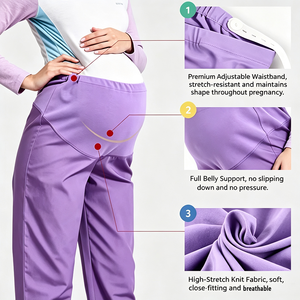 Haut de blouse de maternité extensible et doux sur mesure pour femme enceinte avec soutien abdominal pour médecin ou infirmière enceinte - Vente en gros - Product Image 3