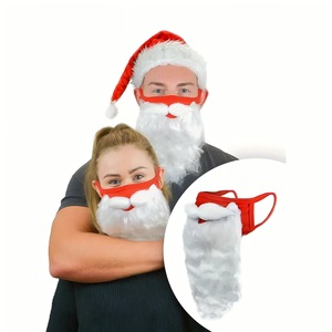 Máscara <span class=keywords><strong>de</strong></span> Barba Navideña, Máscara <span class=keywords><strong>de</strong></span> Algodón Puro Roja, Broma del Día <span class=keywords><strong>de</strong></span> Navidad con Barba Blanca, Gorro <span class=keywords><strong>de</strong></span> Barba, <span class=keywords><strong>Cejas</strong></span>, Decoraciones Navideñas - Product Image 5