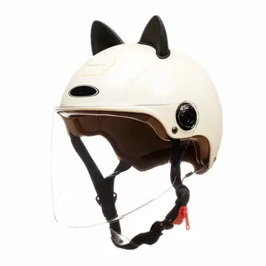 Grosir sepeda stiker helm-Helm Sepeda Motor Kucing Lucu, Helm Keamanan Sepeda Motor Desain Stiker Premium Lucu, Helm Sepeda Flip Up