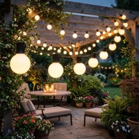 Guirlande lumineuse LED sphérique d'extérieur 16,4 pieds 20 ampoules LED pour jardin, camping et décorations de mariage IP44 étanche