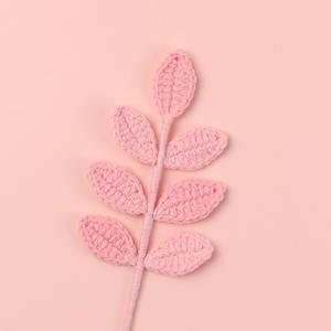 Feuille d'eucalyptus artificielle faite à la main et fleur en <span class=keywords><strong>crochet</strong></span> pour bricolage Bouquet <span class=keywords><strong>de</strong></span> Noël et <span class=keywords><strong>de</strong></span> remise des diplômes <span class=keywords><strong>Couronne</strong></span> tricotée tissée décorative - Product Image 3