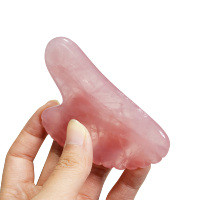 Vente en gros de pierre de quartz rose de jade en cristal Guacha Board Home Use SPA Facial Gua Sha Massager Lifting du visage Outil de massage du visage