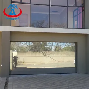 ZHTdoors Modern Garage Door Glass Frameless Retractable Frameless Garage Glass Door Cheap Motorized Glass Garage Door Screen