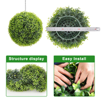 Q101 décor à la maison écologique Faux plastique bambou feuillage buis boules décoratives suspendus plante artificielle boule topiaire