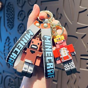 Nuovi <span class=keywords><strong>personaggi</strong></span> del gioco popolare portachiavi in Pvc morbido 3D portachiavi in plastica giocattolo dei cartoni animati mattoncini per bambole ciondolo in Pvc portachiavi - Product Image 1