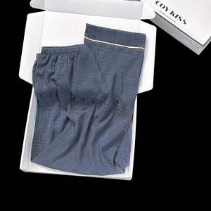 Özel temel düzenli işlemeli saten pijama seti 2 parça erkek ipek lüks boş pijama erkekler pijama setleri saten pijama - Product Image 3