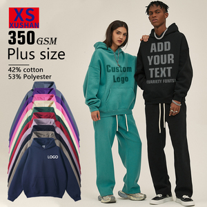 350g Unisex High Quality Winter Streetwear Eco-Friendly Windproof Custom Embroidered Drop Shoulder Oversized Hoodies Hooded