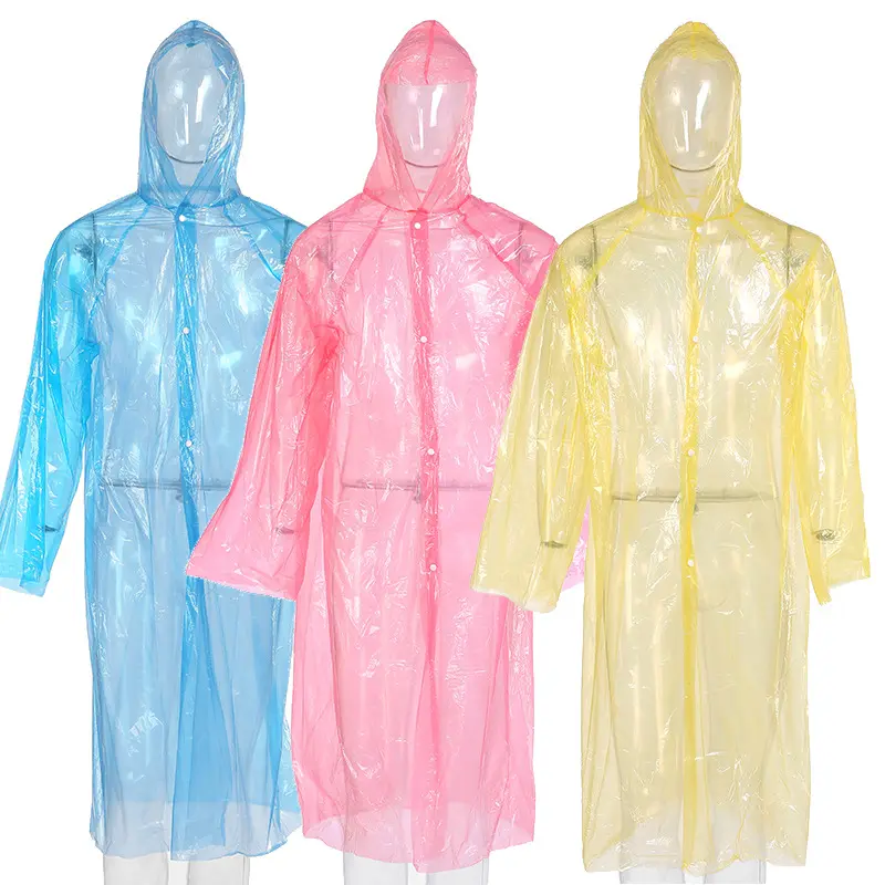 Poncho jour de pluie veste PE Transparent étanche voyage parc d'attractions activités en plein air Concert paquet séparé imperméable