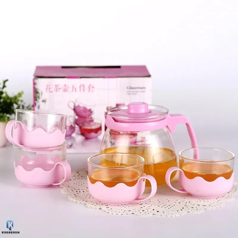 Fabriek Op Voorraad Zwarte Koffiepot Cup Set Goedkoop Onder $1 Theepot Set Met Geschenkdoos