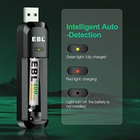 Baterai Digital EBL High Capacity 400mAh Rechargeable AAAA Ni-MH 1.2V dengan Charger Pintar 1200 Siklus 2 Buah
