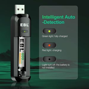 Piles numériques rechargeables AAAA Ni-MH 1,2 V haute capacité 400 mAh EBL avec chargeur intelligent, 1200 cycles, 2 unités, surface - Product Image 4