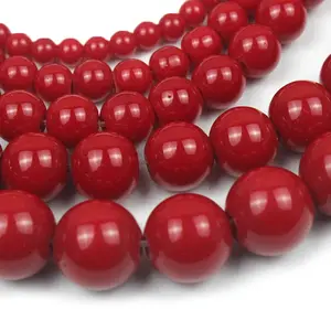 New Natural Red Coral Gemstone Loose Beads Facetada Rodada Cristal Energia Pedra Poder de Cura para Fazer Jóias-Coral Natural