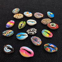 Perles intercalaires colorées en coquillages de cauris naturels et en matériau corail, pour la fabrication de bijoux DIY et la décoration de chaînes de lunettes