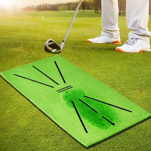 新しいデザインのゴルフトレーニングエイド滑り止めミニスイング検出バッティングゴルフスパンコールスイングトラックマット