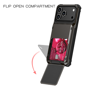Funda de Lujo de Piel Sintética con Ranura Deslizable para Tarjetas y Soporte para <span class=keywords><strong>iPhone</strong></span> 17 <span class=keywords><strong>Pro</strong></span> Max 16 Plus 15 14 <span class=keywords><strong>13</strong></span> 12 - Product Image 4
