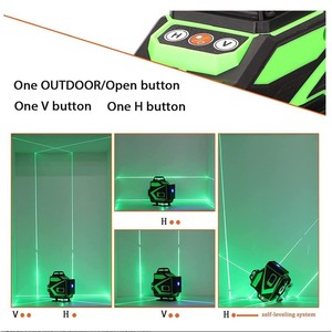 Nivel Láser Verde de 16 Líneas, Nivel Láser Rotatorio para Exteriores de Alta Precisión, Mini Proyector con Trípode y Estuche - Product Image 3